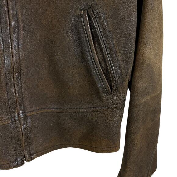 Vintage Levis LVC 1930s Menlo Leather Full Zip Jacket Italy Made Brown Sz Small - Picture 13 of 15